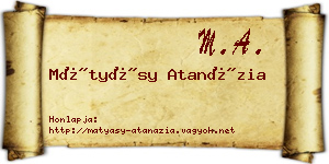 Mátyásy Atanázia névjegykártya